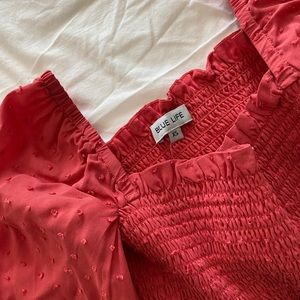 Planet Blue Scrunched Long Sleeve Top